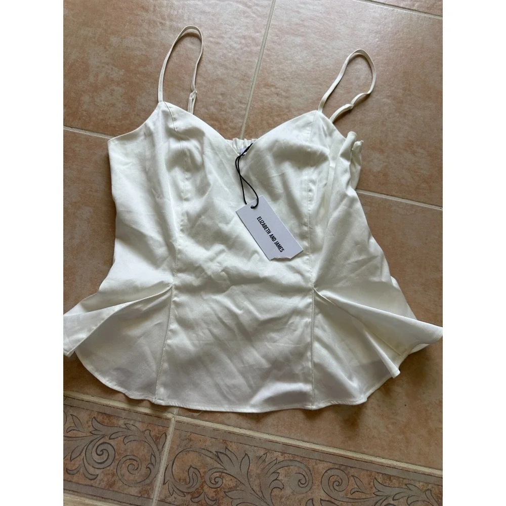 Elizabeth and‎ James Women's Sleeveless  white Blouse Women size S -New!